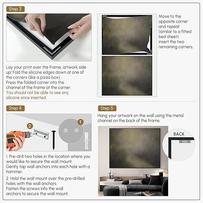 SIGNWIN 60"x72" Extra Large Framed Wall Art Muted Forest Path Soft Misty Woodland Scene Illustration for Home Living Room Bedroom Decor (Frame Assembly Required)