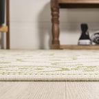 JONATHAN Y Vintage Filigree Indoor Outdoor Runner Rug 2X10 Cream/Green, Charleston Textured Weave for Backyard, Patio, Porch, Easy-Cleaning, High Traffic, Pet-Friendly, Non-Shedding (SMB106I-210)