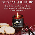 Sugar Cookie Candle, Cookie Candle – ‘Sugar Cookies’ Soy Candles, w/Sugar, Butter & Vanilla - Infused with Essential Oils I Christmas Candles I 9oz, 50 Hour Burn, Handmade in USA