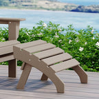 WestinTrends Dylan Outdoor Patio HDPE Adirondack Ottoman Footrest, Weathered Wood