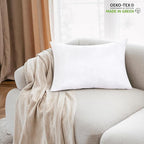 ROYALE LINENS 12 X 24 Pillow Insert - Down Alternative Throw Pillows Insert - Rectangle Pillow Pack of 1 White - Bed & Couch Pillows - Inner Cushion for Bed, Cushion for Living Room - Shams Stuffer