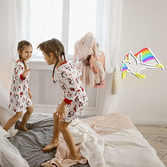 Rainbow Goose Neon Sign for Wall Decoration,Rainbow Led Funny Animal Neon Sign LGBTQ Light up Sign for Gift Pub Gay Bar (16.54 * 12.6In)