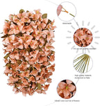 Bougainvillea Artificial Flowers Plants for Outdoors Outside Fall Autumn Decoration, 2 pcs Faux Silk Long Trailing Vines UV Resistant Look Real Brown Fake Flowers for Front Door Porch Planter Urn Yard