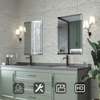 Mirrorons Beveled Mirror, Bathroom Mirrors for Wall 20" x 28", Frameless Rectangle Bathroom Mirror with Beveled Edge, Hangs Horizontally or Vertically, Upgraded Packing