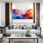 GUGIKA Abstract Wall Art for Living Room, Colorful Canvas Wall Decor for Bedroom, Picture Print, Size 48x24 Inches