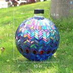 VCUTEKA Gazing Ball, Glass Mosaic Gazing Balls Sphere for Garden Lawn Outdoor Ornament Yard Decorative, 10-Inch, Purple