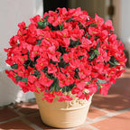 Ivydale Artificial Bougainvillea Flowers for Outdoors Decoration, 4 Bundles Fake Flower UV Resistant Realistic Silk Flowers for Outside, Faux Plants for Planter Patio Porch Home Decor (Red)