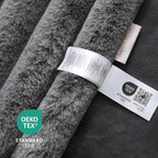 Amélie Home Faux Fur Throw Blanket for Couch, Ultra Cozy Fuzzy Fluffy Fur Luxurious Soft Striped Plush Gift Blankets for Family Sofa Chair Bed Living Room Bedroom, 55"x70", Ionic Wolf Gray