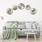 Qunclay 5 Pcs Wall Art Decor Wooden Living Room Wall Decor Bohemian Hanging Farmhouse Geometric 10'' and 8'' Aesthetic Wood Minimalist Posters for Bedroom(Greenery)