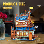 Reobrix Medieval Fishing Store Lighting Building Block Sets for Adults, Medieval Architecture Display or Home Office Decor, Creative Construction Building Kits 66007, Idea Gift for Adults