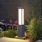Solar Pathway Lights Outdoor, 32 Inch Modern Landscape Bollard Lighting Solar Powered Path Light, IP65 Waterproof 3000K LED Garden Luxury Lights for Driveway, Lawn, Patio, Yard, Walkway