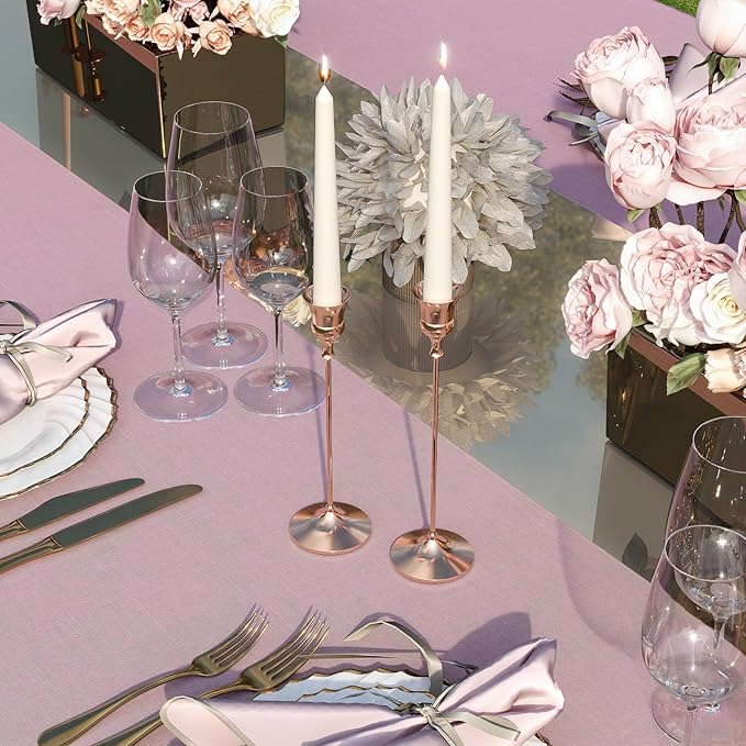 Candlestick Holders Rose Gold, 12 Packs Taper Candle Holder for Candlesticks, Candle Sticks Holder Decor for Home Decor