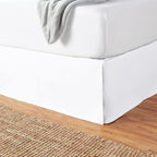 Amazon Basics Lightweight Pleated Bed Skirt, Twin, Bright White, Solid