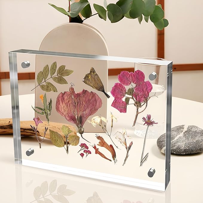 4x6 Inches Acrylic Picture Frames 1 Pack, Double Sided Magnetic Photo Frames,Free Standing on Desk or Table Clear Picture Frames