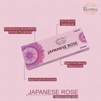 Raajsee Japanese Rose Incense Sticks 100 Gm Pack-100% Pure Organic Natural Hand Rolled Free from Chemicals-for Church,Aromatherapy,Relaxation,Meditation & Sensual Therapy