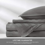 Split King Sheets by Pure Bamboo, Genuine 100% Organic Viscose Derived from Bamboo Bed Sheet Set, Soft & Cooling, Double Stitching *Not for Split Top (Split King, Jacquard Stone)