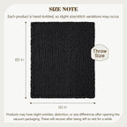 Carriediosa Chunky Knit Throw Blanket 50" X 60", 100% Hand Made Large Chenille Loop Yarn Soft Fluffy Throws for Couch Sofa Bed, Big Crochet Cozy Heavy Thick Cable Woven Blankets, Black