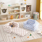 Toddler Chair Kids Couch, 2-in-1 Comfy Armchair with Removable and Washable Cover Carrying Handle, Convertible Reading Chair Toddler Couch for Girls and Boys