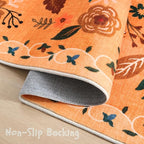 Runner Rug for Hallways Kitchen Rug Non Slip 2'6''x8' Washable Runner Rugs with Rubber Backing Soft Floral Carpet Runner for Hallways, Kitchen, Laundry, Bedroom, Bathroom(Yellow)