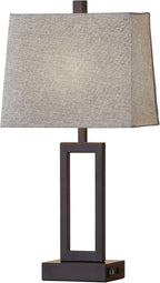 23.5" Touch Control Table Lamps Set of 2, Bedside Lamp with 2 USB Charging Ports & AC Outlet, 3-Way Dimmable Modern Nightstand Lamp for Living Room Bedroom End Table Office(2700K 2 LED Bulbs Included)