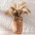 Ceramic Flower Vase Home Decor - 9.7 Inch Large Table Flowers Vases Living Room Bedroom Plant Decorations Farmhouse Vintage for Kitchen Shelf Office Coffee Dining Desk House Women (Rust, 9.7")