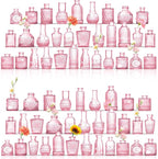 Bud Vases in Bulk 64, Glass Vases for Centerpieces, Small Vases for Flowers, Small Flower Vase for Centerpieces, Mini Vintage Vase, Pink Bud Vases for Wedding Table Decor
