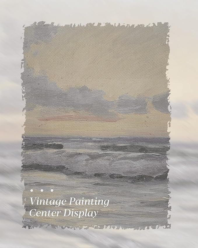 HUARCEY Gold Framed Vintage Wall Art for Living Room, Landscape Painting Prints Shelf Decor for Kitchen, Aesthetic Bedroom Wall Art, Christmas Gifts for Friends or Family (Sea or Sky - 12"x16")