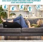 Wedge Pillow for Sleeping - Inflatable Leg Elevation Pillow for Swelling,Circulation,Leg & Back Pain Relief,Leg Support Pillow,Leg Wedge Pillows for After Aurgery,Hip,Foot,Ankle Recovery (Black)