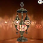 Mozaist Turkish Mosaic Lamp with Bulb – 3 Mosaic Sphere Table Light, Purple Basil