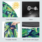 LVTXIII Inflatable Stool Ottoman Footrest with Handle, All Weather Foot Rest, Indoor or Outdoor Use for Home Patio Garden and Camping, D21 x H9, Hanalei Lagoon