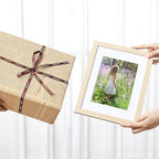 Vittanly 8.5x11 Picture Frames Set of 9, Shatter Resistant Plexiglass, Display 6x8 Pictures with Mat or 8.5x11 without Mat, Photo Frames for Wall or Tabletop, Engineered Wood, OAK