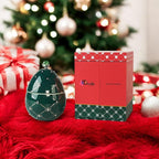 Christmas Candles | Scented Egg Candle with Pink Pepper, Sweet Chestnut and Vanilla | Elegant Christmas Decor & Gift | Warm Holiday Ambiance for Living Room |14 Cm | Green