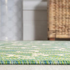 JONATHAN Y Vintage Filigree Indoor Outdoor Area Rug 5X8 Green/Ivory, Charleston Textured Weave for Backyard, Patio, Porch, Easy-Cleaning, High Traffic, Pet-Friendly, Non-Shedding (SMB106K-5)