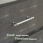 Grey Dresser for Bedroom, 6 Drawer Wood Dresser with Modern Storage Organizer, Wide Chest of Drawers for Clothes, Closet, Living Room