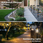 EcoGreen Outdoor Pathway Solar Light, 4pcs Pack,Garden Patio Balcony Walk Way Lights, Aluminum Leg, 5000K Daylight, Waterproof, 4.76 * 23.07in