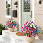 UV Resistant Artificial Petunias 8PCS Fake Flowers Artificial Flowers for Outdoors Silk Flowers Fake Hanging Basket Plants Suitable for Outdoor Porch Decor patio Decor,13.3In,Mixed full color