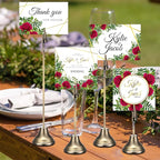 20 Pcs Table Number Holders 4/6/8/10 Inch Metal Place Card Holders with Alligator Clip Heavy Base Wedding Table Number Stand Picture Photo Clip for Banquet Party Birthday Restaurant(Bronze)