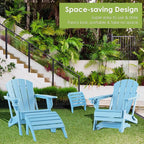 GREENVINES Adirondack-Ottoman | Set of 2 | HDPE Plastic | Outdoor Footrest | All Weather | Foot Rest | Foot Stool | Arctic | for Adirondack Chair | for Patio Backyard Pool