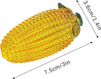 Glass Corn Figurine Decor for Tabletop Centerpiece Art Glass Corn Paperweight Decorations for Home Kitchen Office Desk