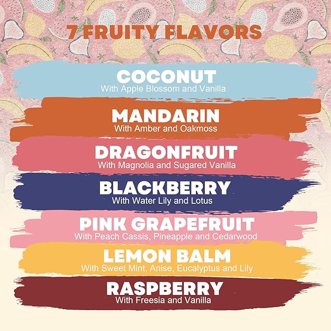 Mecka Frut Incense Sticks Gift Set, 140 Sticks for Meditation and Relaxation, 7 Fruity Scents for Aromatherapy, Premium Long-Lasting Natural Incense