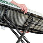 Brabantia Size A Compact Small Ironing Board (43x12 in) 7 Height Options, Adjustable Steam Iron Rest Holder (New Dawn) Non-Slip Feet, Anti-Collapse Child Locks