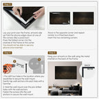 SIGNWIN 36"x60" Extra Large Framed Wall Art Dark Floral Meadow Moody Wildflower Field in Deep Earthy Tones Illustration for Home Living Room Bedroom Decor (Frame Assembly Required)