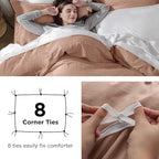 Bedsure Mocha Mousse Duvet Cover Full Size - 3 Pieces Prewashed Extra Soft Cotton-Like Bedding Set, Includes 1 Duvet Cover 80x90 Inches with Zipper Closure & 2 Pillow Shams, Comforter Not Included