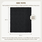 Carriediosa Chunky Knit Throw Blanket 60" X 80" Twin, 100% Hand Made Large Chenille Loop Yarn Soft Fluffy Throws for Couch Sofa Bed, Big Crochet Cozy Heavy Thick Cable Woven Blankets, Black