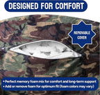 ComfortSpa Reading Pillow for Bed Adult Size, Back Rest Pillow with Arms, Pockets, Washable Cover; Use as Back Pillow for Bed Sitting Up for Bedrest or Relief from GERD Heartburn (Large Camouflage)