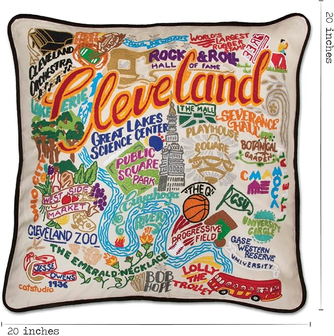 Catstudio Cleveland Embroidered Decorative Throw Pillow