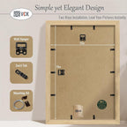 VCK 13x19 Oak Wood Frame for Poster & Picture, Natural Solid Wood Photo Frames 3 Pack, Wall Gallery Frame