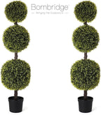 Bornbridge Artificial Yellow Cypress Topiary Ball Tree - Yellow Cypress 4' Ball Tree - Indoor/Outdoor Topiary Trees - Artificial Outdoor Plants - Lifelike Plant (2 Pack)