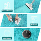 Soft Round Area Rug for Kids Bedroom, Fluffy Fuzzy Shaggy Rug 3'X3'for Living Room, Non Slip Circle Plush Rug for Girls Room Nursery Dorm Decor,Light Blue