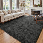 8x10 Ft Extra Large Shag Rugs for Living Room, Ultra Soft Fluffy Furry Area Rugs for Bedroom Indoor Floor, Aesthetic Carpet for Kids Home Decor (Dark Grey)